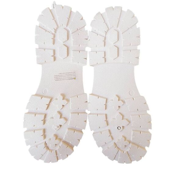 Olivia Miller Womens Ava Combat Boots Beige Vegan Straps Chain Ankle Zip 9 New - Picture 8 of 9